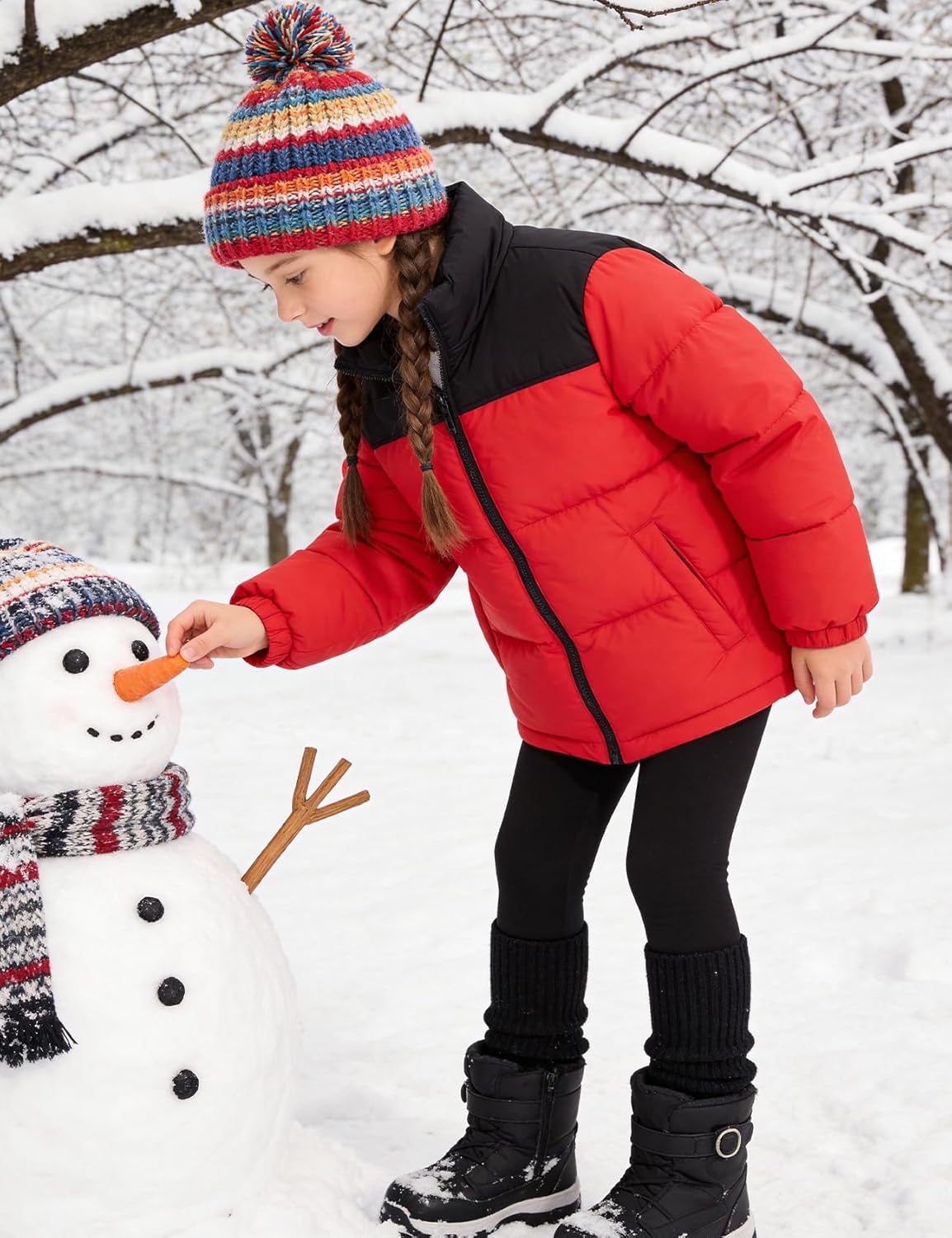 Boys Girls Puffer Jacket Kids Midweight Quilted Insulated Winter Coat Water and Wind Resistant Winter Jacket - Image 6