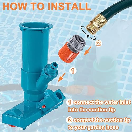 Miniatura 3 de Acoplador rápido para aspiradora portátil de piscina, punta de succión con cinta selladora, accesorio de manguera de vacío de piscina para