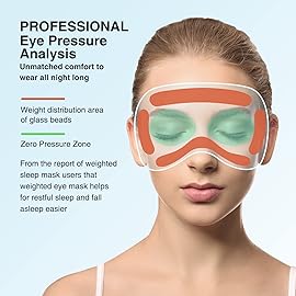 YFONG Weighted Sleep Mask, Women Men 3D Eye Mask Blocking Lights Sleeping Mask (4.2oz/120g), Pressure Relief Night Sleep Eye Mask with Adjustable Strap, Eye Cover Blindfold for Travel Nap Yoga, Gray