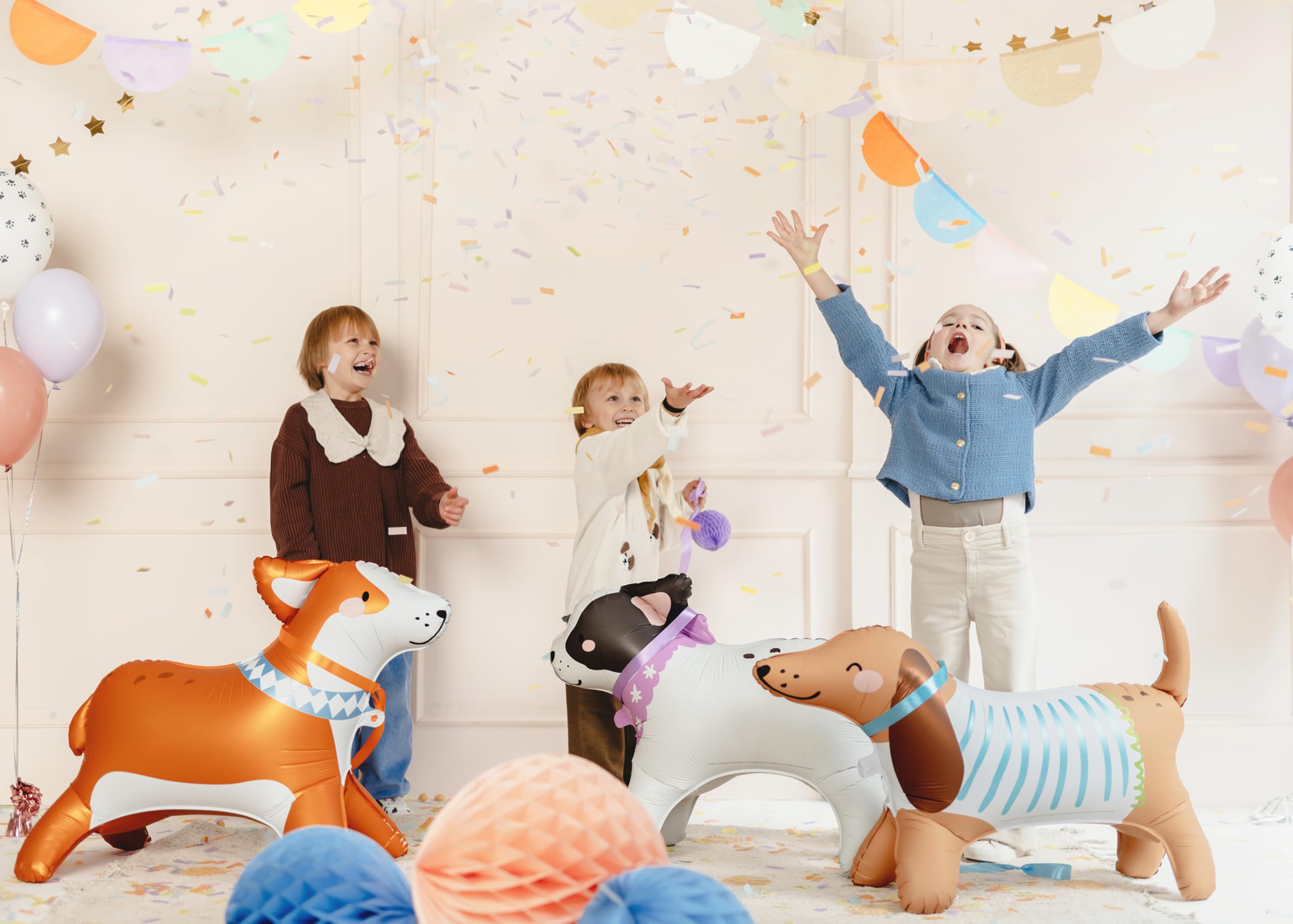 Konfettikanone mit Streifen 20cm x 24 Stück - 5 bis 8 m Effekthöhe - Konfetti Kanone Geburtstag Hochzeit - Party Popper - Konfettiregen Shooter - Konfettibombe - Bunt Pastell