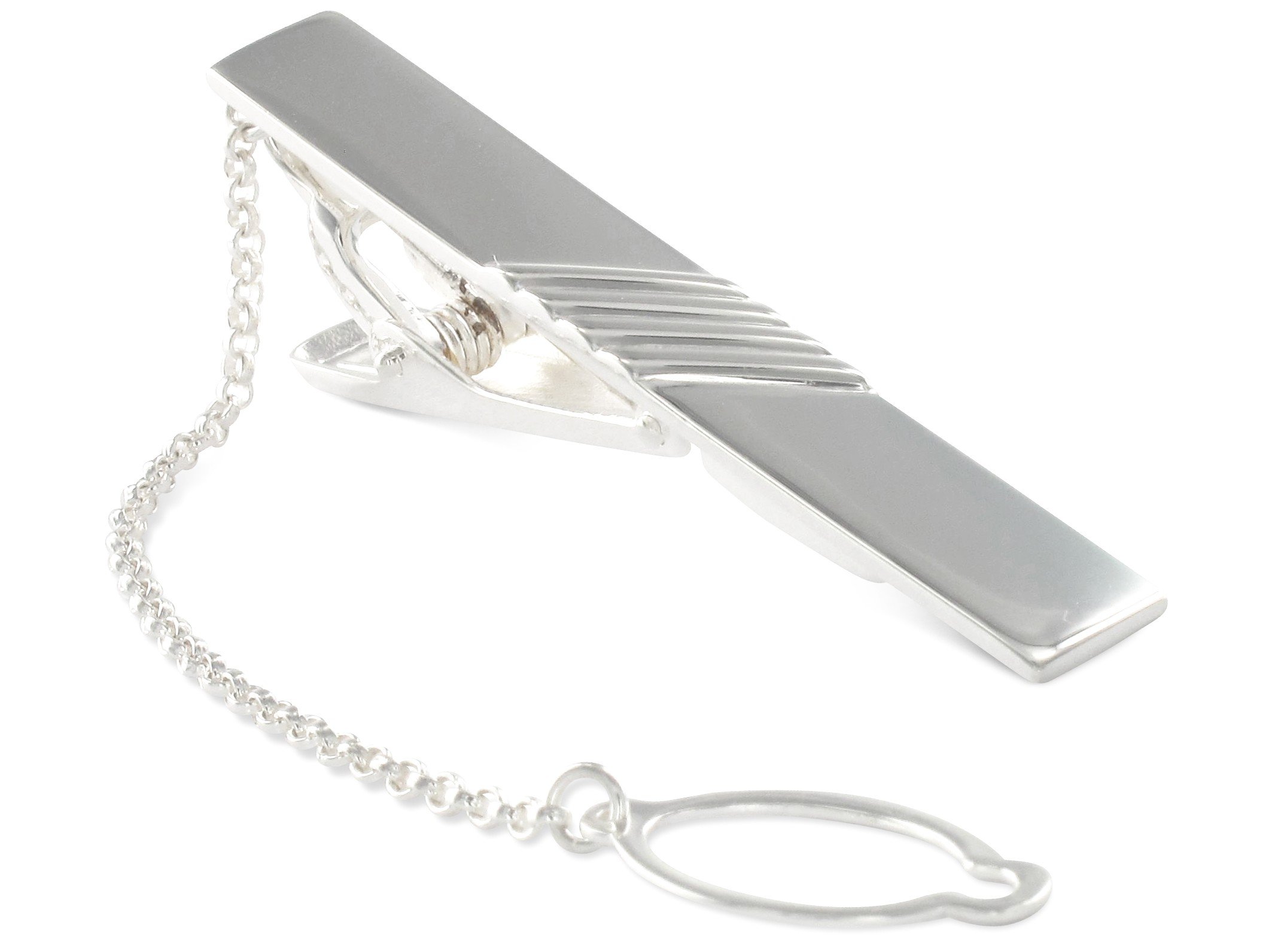BROOKER Krawattenklammer/Krawattennadel mit Kette Silber