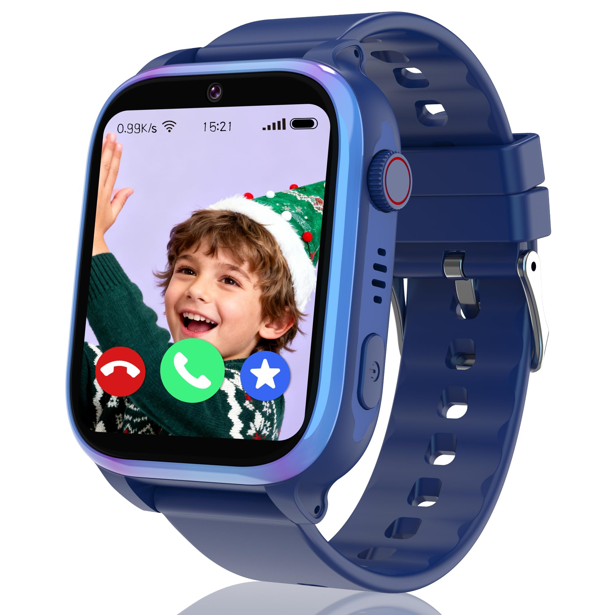 Reloj Inteligente NiƱo, 4G Smartwatch NiƱos con GPS y Llamadas, SOS, Chat de Voz, Videollamada, Modo Escuela, IP68 Impermeable, Despertador, CƔmara, Juegos, Reloj NiƱos Regalo para NiƱas y niƱos