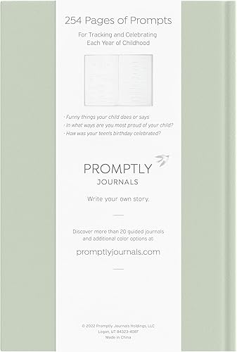 Miniatura 2 de Promptly Journals - Cuaderno de historia de la infancia, cuaderno de recuerdos para bebés desde el embarazo hasta los 18 años (aloe)