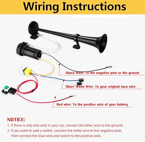 Miniatura 6 de HK Kit de bocina de tren de aire de 12 V y 150 db con compresor de trompeta única, potente bocina de aire para camiones, automóviles, barcos, SUV,