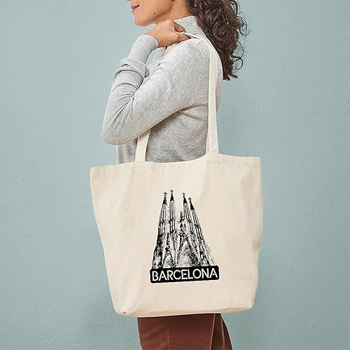 Miniatura 3 de CafePress Barcelona Sagrada Familia Tote Bag Bolsa de lona natural, bolsa de compras reutilizable, Caqui