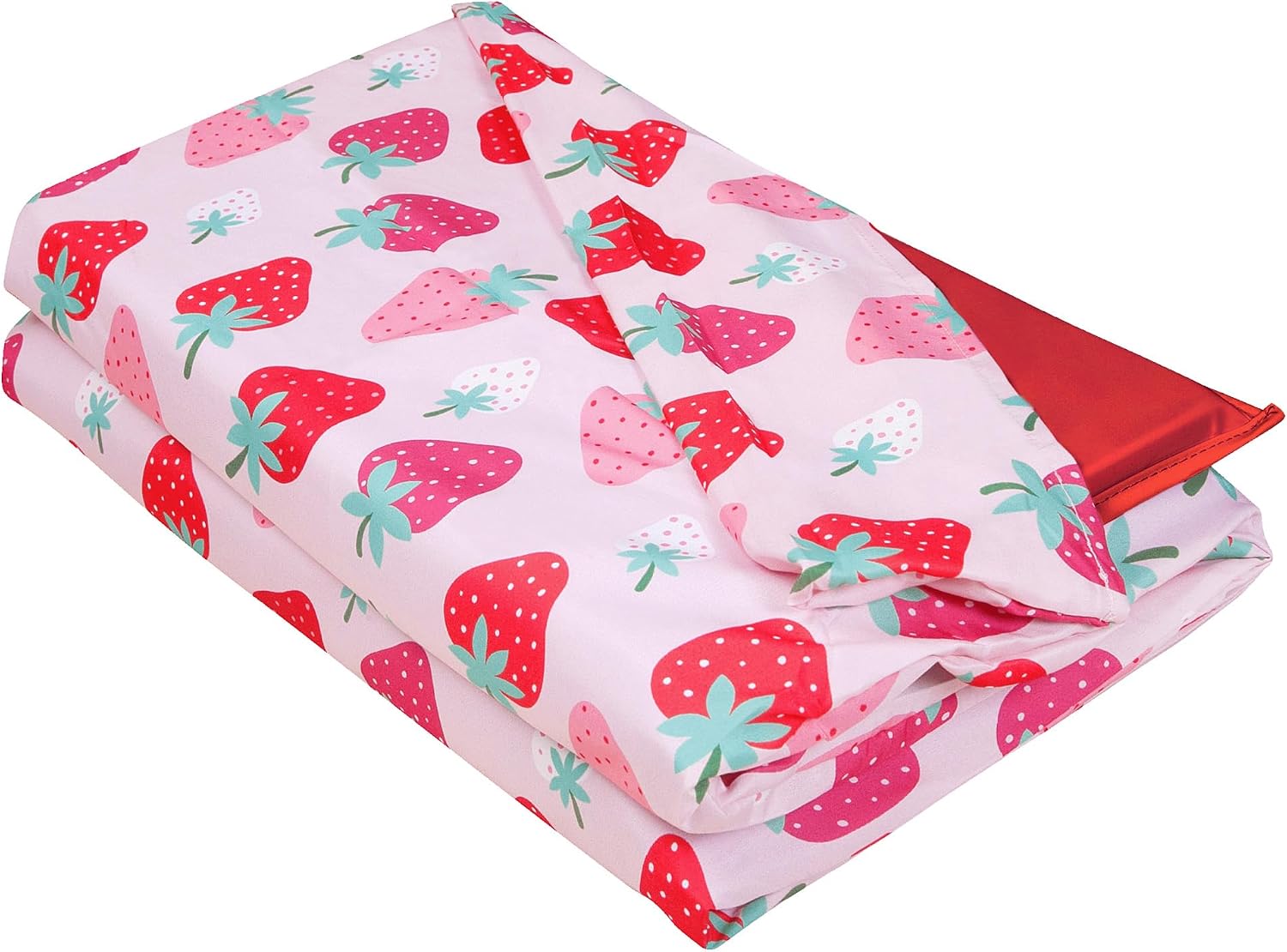 Wildkin Kids Microfiber Nap Mat Cover – Soft, Durable & Fits 1.5" Vinyl Sleep Mats (Strawberry Patch)
