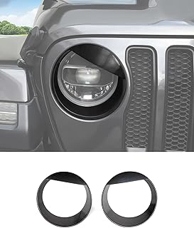 Birds Eyes Headlight Trim Cover for 2018-2024 + Jeep Wrangler JL Gladiator JT , Front Headlight Frame Trim Bezels Decor Headlamp Garnish Ring Surround Cover Trim for Jeep Exterior Accessories(Sport)