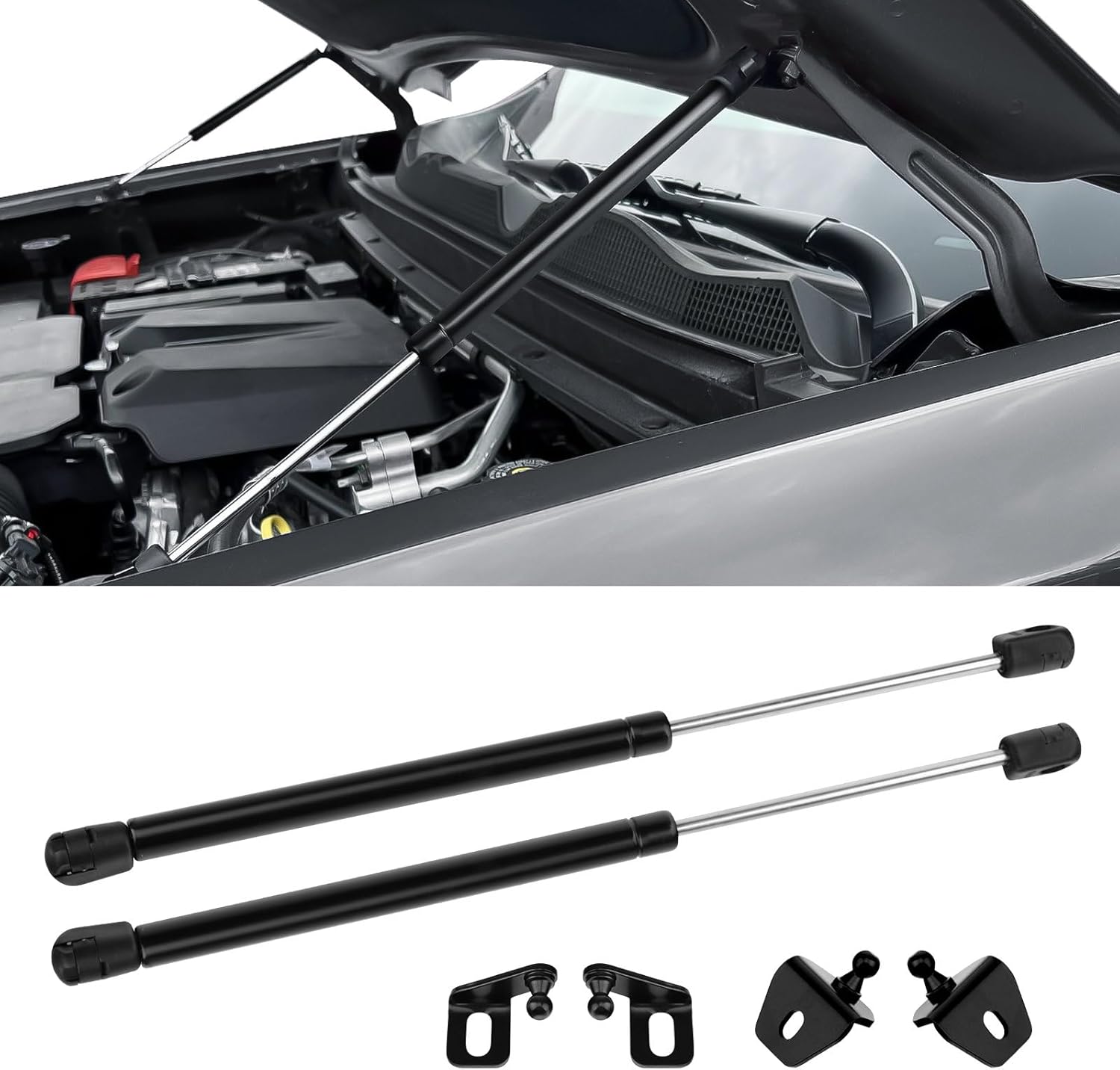 Hood Lift Support Fit for Chevy Colorado/Canyon GMC 2023 2024, Hood Strut No Drill Front Gas Springs Shocks Compatible with Chevy Colorado/GMC Canyon Accessories 23+ Black