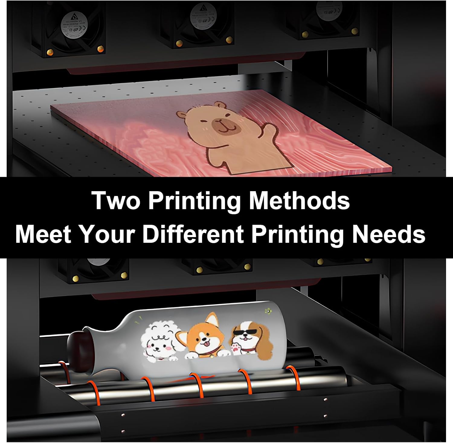 RAINBOWDGT UV Printer Machine with Computer XP600 A3 Multifunction Flatbed Printers with Bottle Holder for Acrylic Metal Golf Bottle Phone Case and More