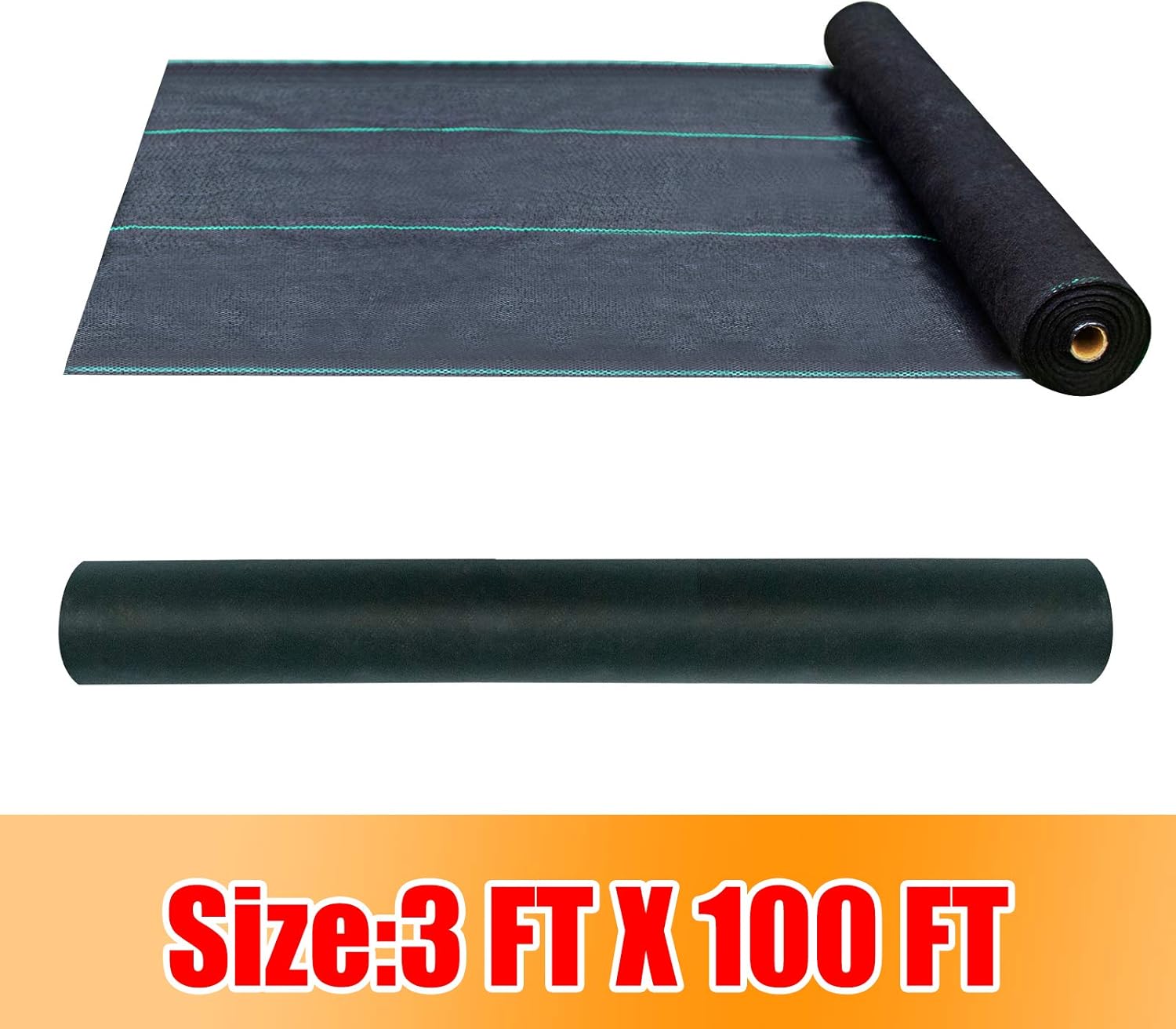 Ogrmar 3FTx100FT Weed Barrier Fabric 5oz Premium Garden Landscape Fabric Heavy Duty & Easy Setup Ground Cover for Yard,Garden,Flower Bed,Outdoor Project