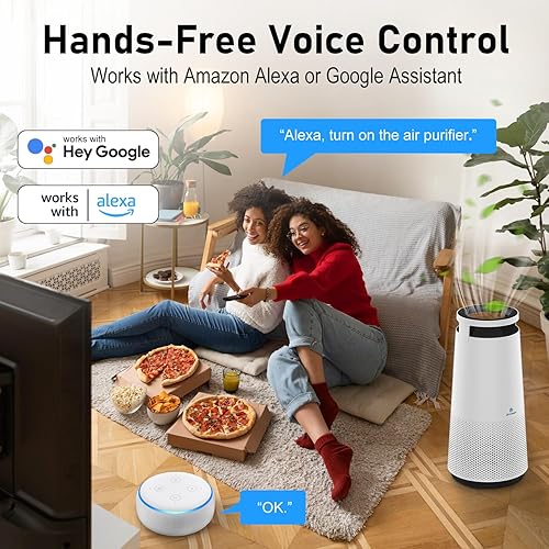 Miniatura 2 de DH Lifelabs Purificador de aire para el hogar, purificador de aire ionizador para alergias, filtro purificador de aire HEPA elimina el olor de las