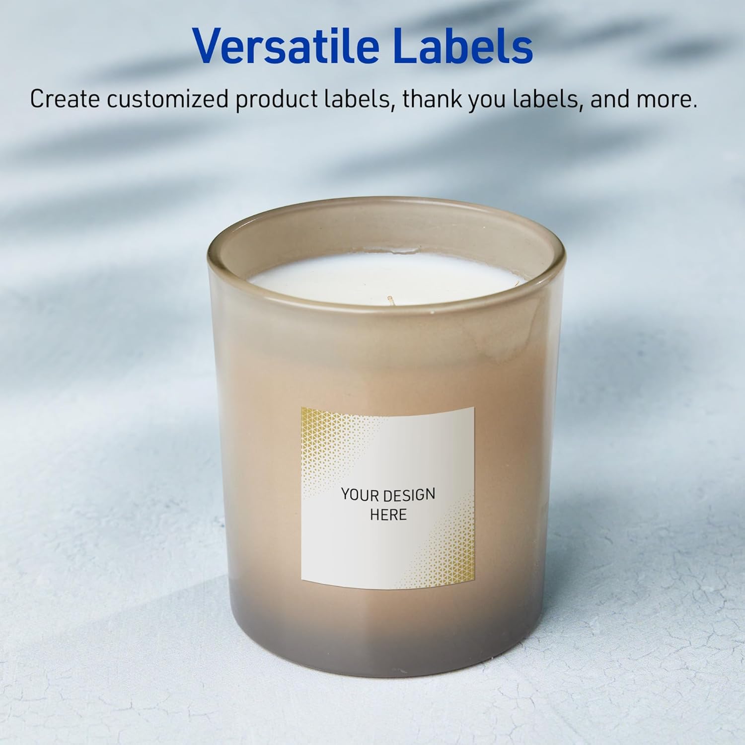 Avery Printable Square Labels, 2" x 2", Matte White, Pre-Printed Gold Blush Design, Sure Feed Technology, Laser & Inkjet Compatible, 240 Total, Great for Branding, Marketing, and Events