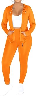 Jogging Suits for Women Tracksuit Set Two Piece Outfits Zip Up Crop Top + Skinny Long Pants Sweatsuits Jumpsuits