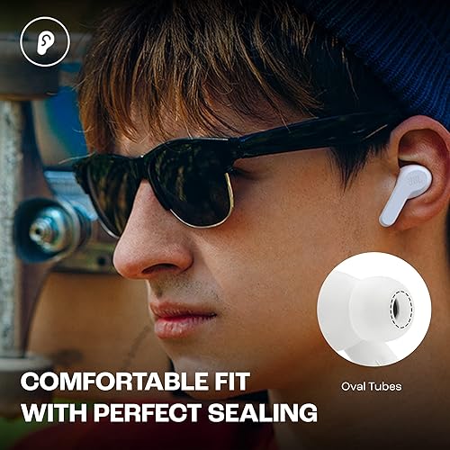 JBL Wave Beam In-Ear Wireless Earbuds with IP54 and IPX2 Waterproofing, Hands-Free Calling and 32-Hour Battery Life, White - 7