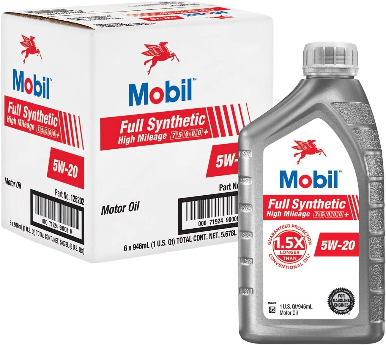Mobil Full Synthetic High Mileage Motor Oil 5W-20
