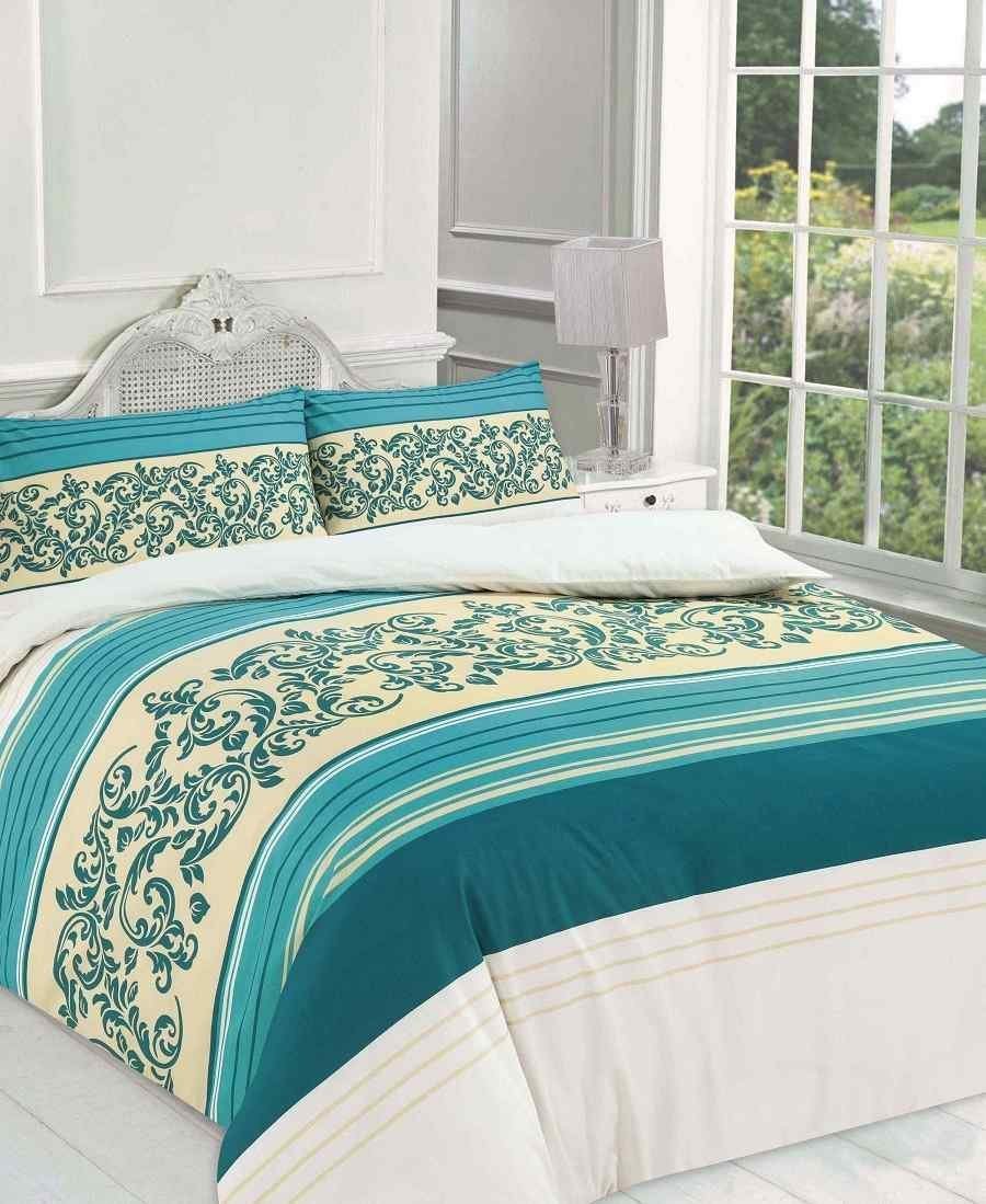 Bluemoon Bedding Camilla Teal New Modern Duvet Sets Pillow Cases Quilt Cover Bedding Sets (, King)