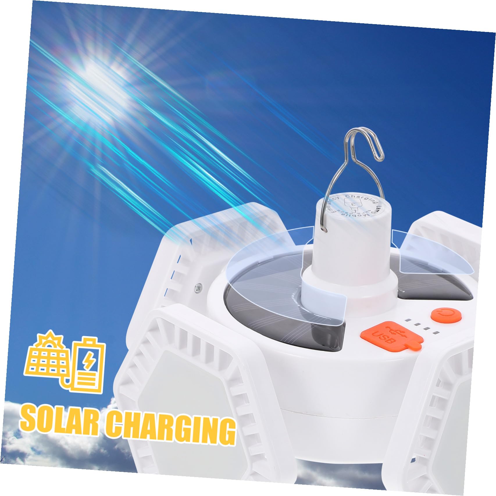 Lámpara de Camping Solar Recargable por Usb, 169 Perlas, Pp