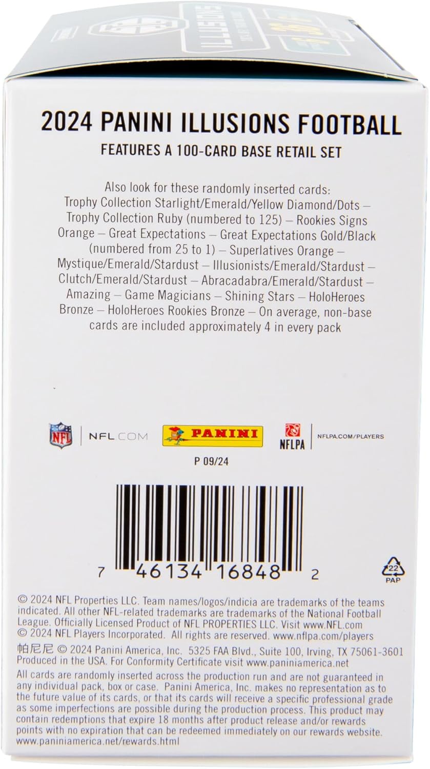 2024 Panini Illusions Football Blaster Box, 6 Packs Per Box, 6 Cards Per Pack