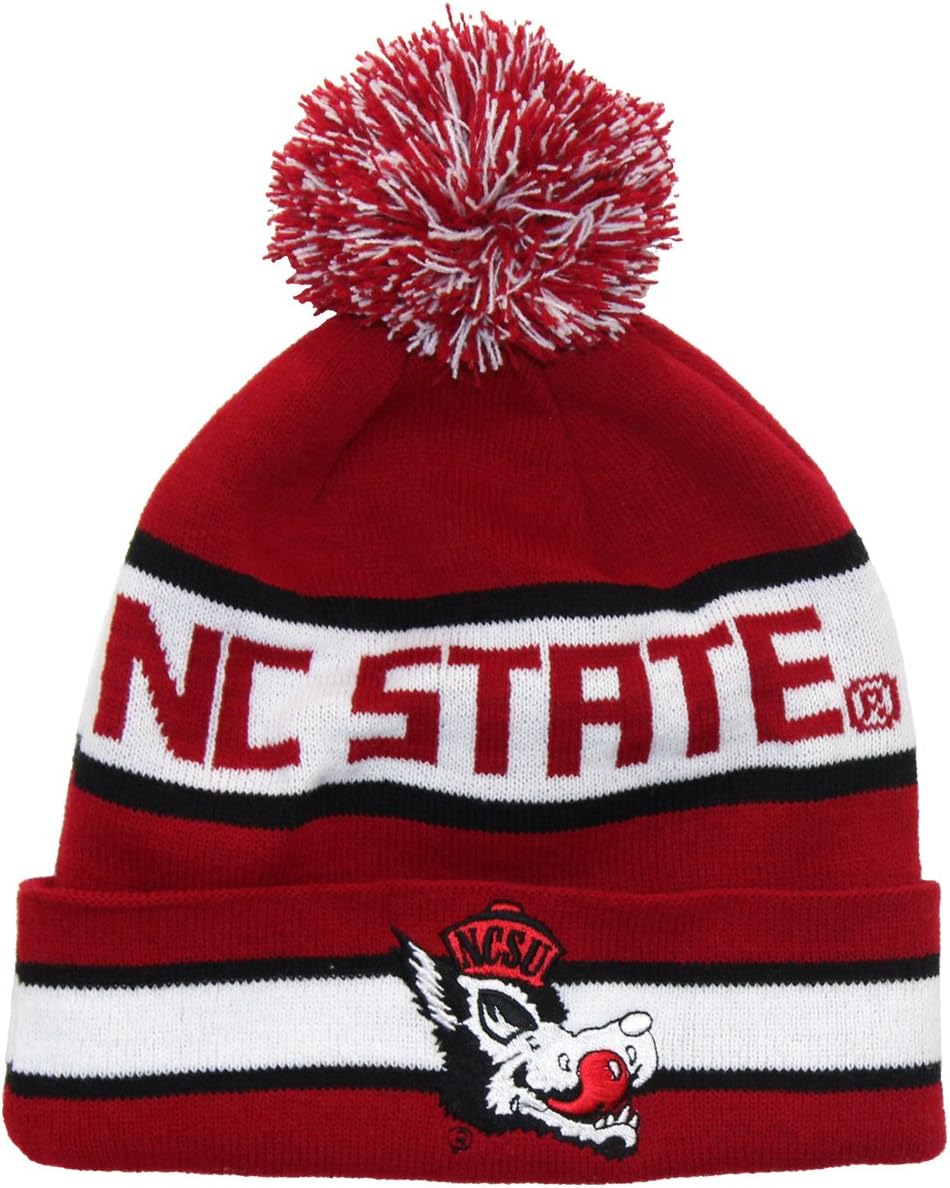 NC State Wolfpack Beanie - NCSU Hungry Wolf Retro Pom Beanie