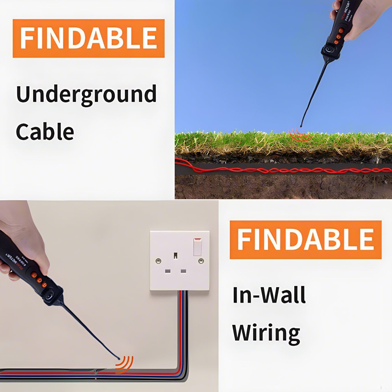 PM6819A Multi-Function Wire Tracker 2m Depth Detection 1000m Telephone Wire Tracker Tracer Toner Ethernet LAN Network Cable Tester Digital Search Distance line Detector Finder