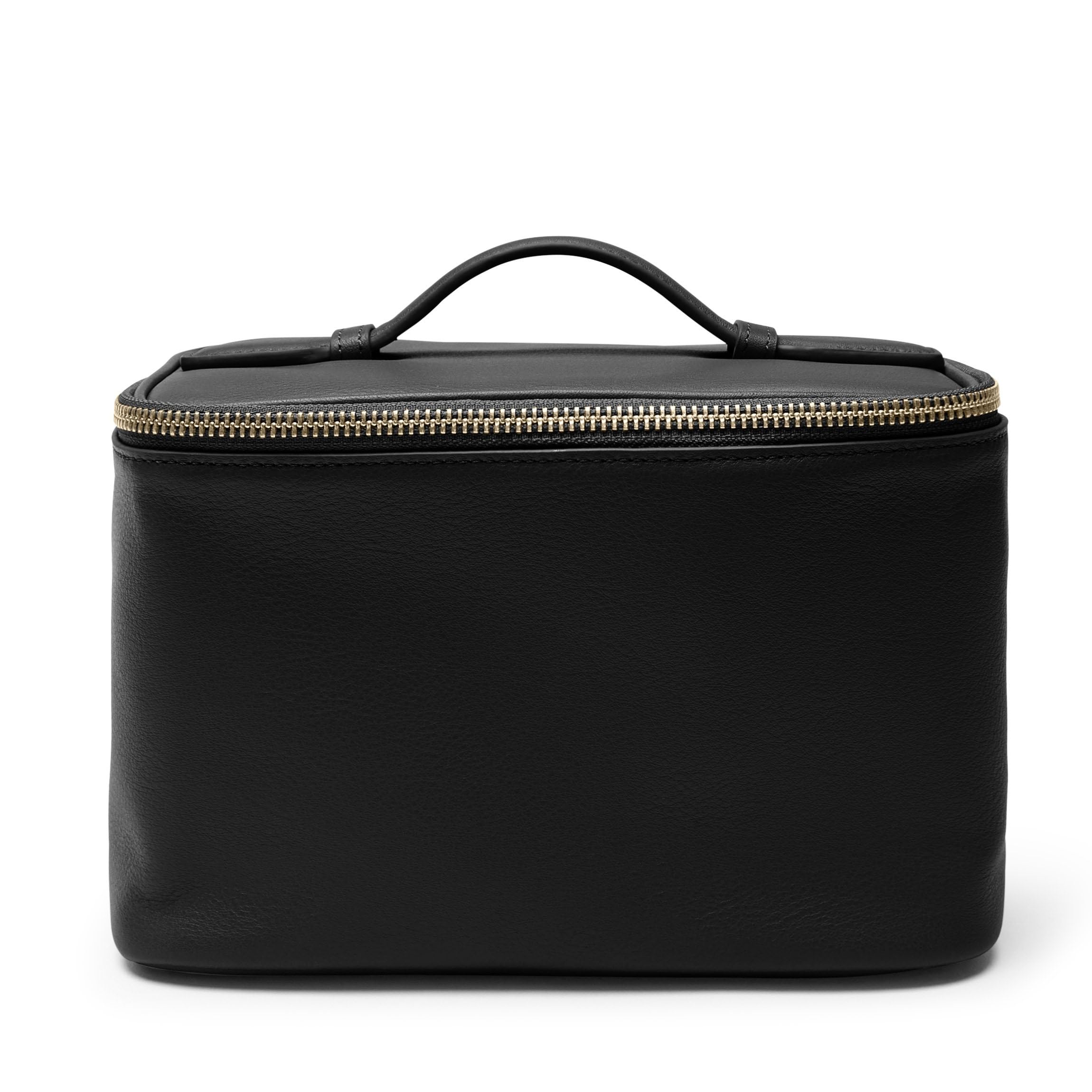 Leatherology Black Onyx Leatherology Medium Train Case - Spacious design, Mesh pockets with Water-resistant Lining