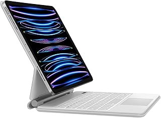 Mngetic Keyboard for iPad Pro 11-inch (4th, 3rd, 2nd and 1st Generation) and and iPad Air 10.9-inch (5th, 4th Gen- 2022, 2020), Multi-Touch Trackpad Keyboard Case, Slim Keyboard Cover, White