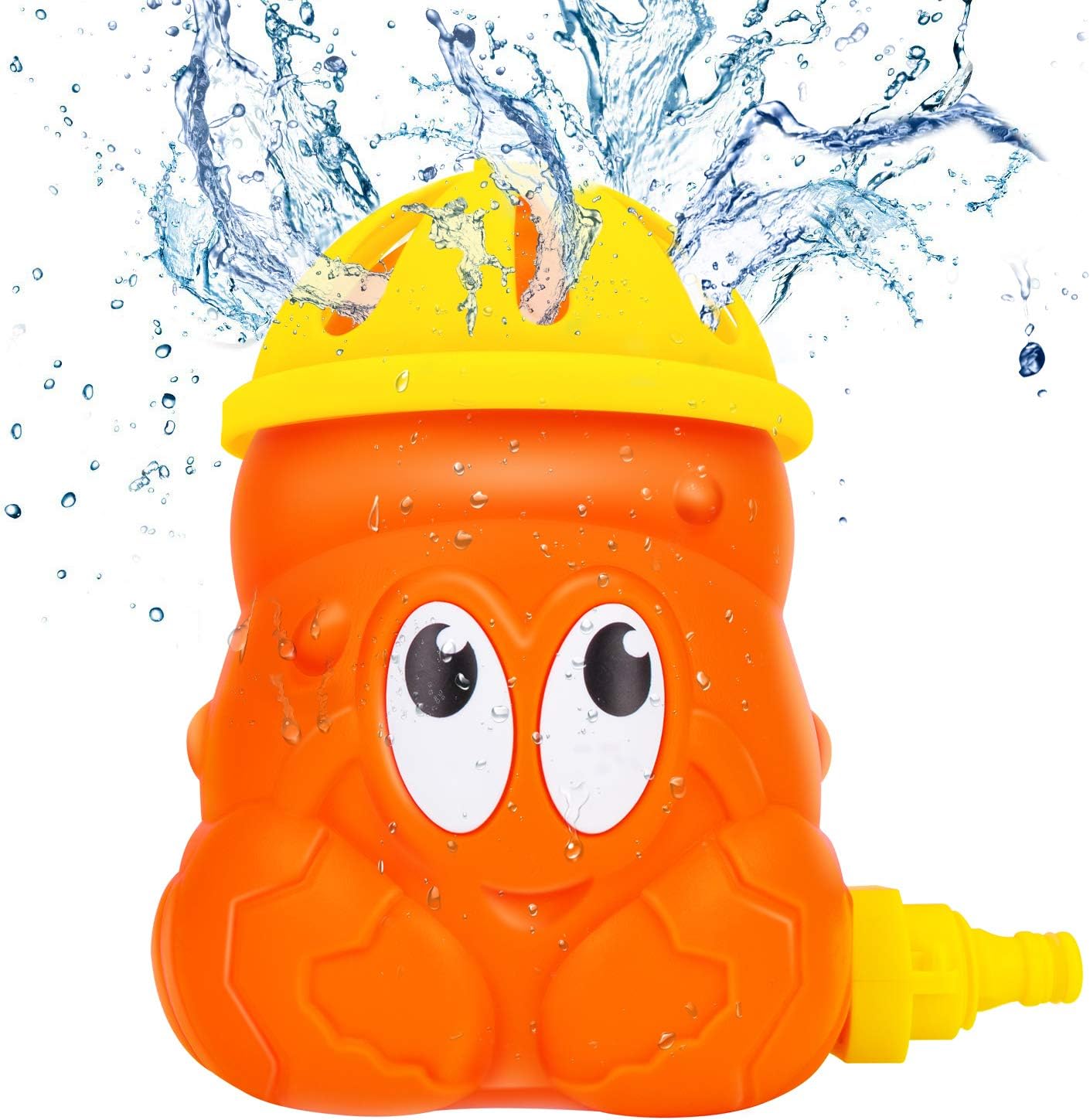 GIKPAL Kids Sprinkler Water Toy, Cute Crab Summer Spinning Sprayer for Toddler Outdoor Backyard Play, Sprays Up to 8ft and Attaches to Standard Garden Hose