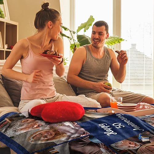 Miniatura 6 de MeMoShe Regalos de pareja con texto en inglés "I Love You", manta de fotos de forro polar Sherpa personalizada, regalos de cumpleaños para novio,