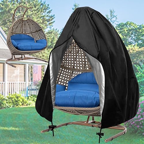 Double Seat Egg Chair Cover Waterproof Patio Wicker Swing Chair