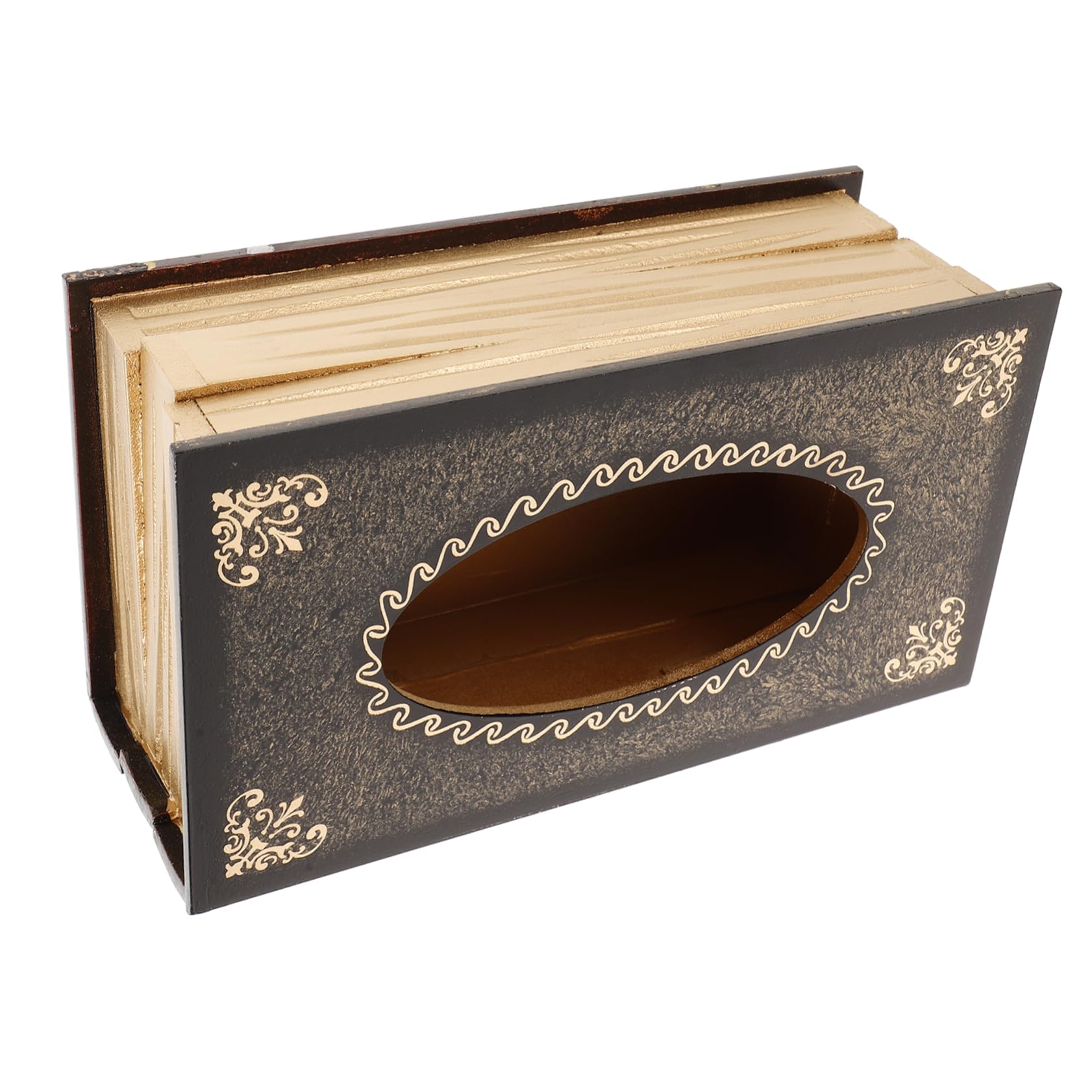 Garneck Book Tissue Box Vintage Decor Napkin Holder Retro Organizer Tissue Boxes Antique Vintage Home Decor Creative Tissue Dispenser Dispensers for Facial Tissues Tissue Holder Navy