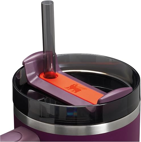 STANLEY 1913 Quencher H2.0 Flowstate Tumbler 1.2L - Cold for 11 Hours - Iced for 48 Hours - Metal Water Bottle with Straw, Handle and Lid - Dishwasher Safe - Travel Mug for Cold Drinks - Plum - 10