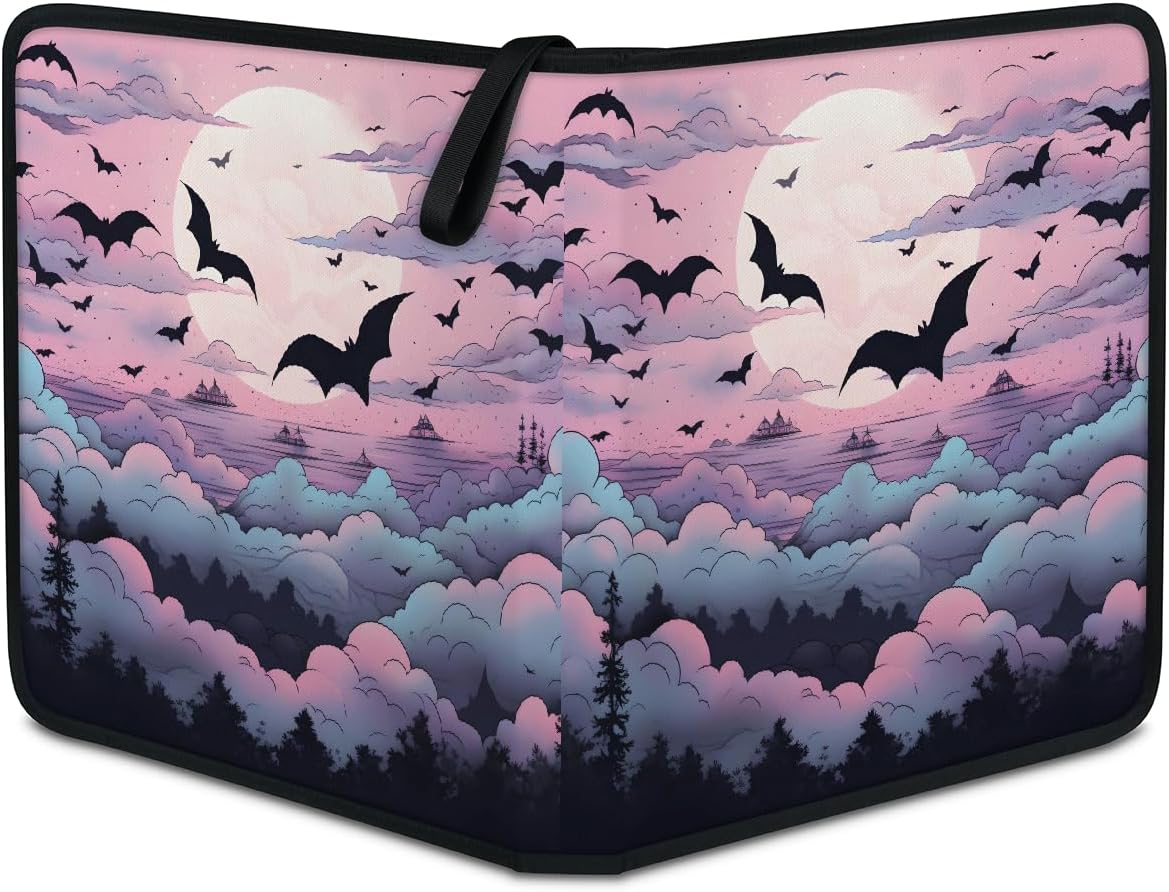 Card Binder Halloween Bats 9 Pocket Trading Card Holder 900 Pockets with 50 Removable Sleeve Waterproof Album Book Storage for Cards