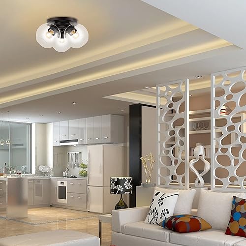 Miniatura 10 de JONATHAN Y JYL7568B Iris de 11.5 pulgadas con 3 luces LED rústicas de hierro y vidrio semiempotradas de 11.5 pulgadas, montaje costero