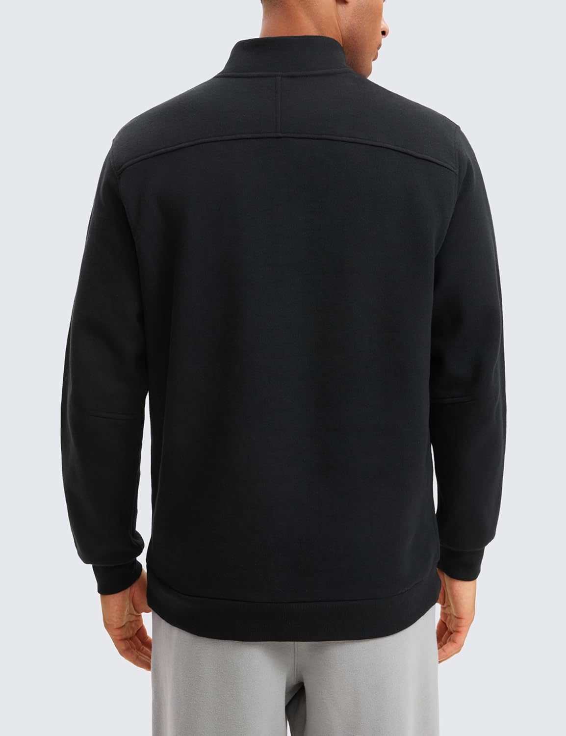 CRZ YOGA Cotton Fleece Lined Half Zip Sweatshirts for Men - Mock Neck Pullover Sweat Shirts Casual Workout Daily Sweaters - Image 2