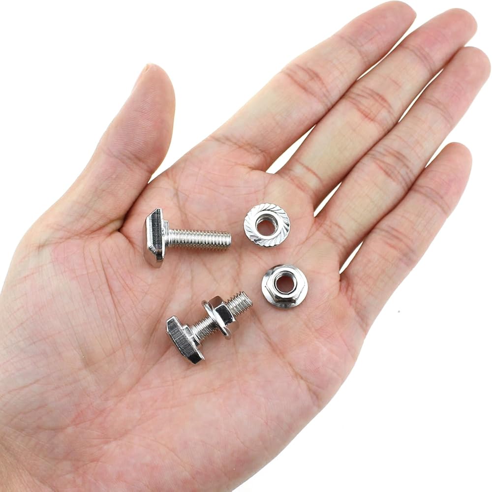 25 Sets Carbon Steel T-Slot Hammerhead Bolts & M6 Flange Nuts for Industrial Assembly view 3