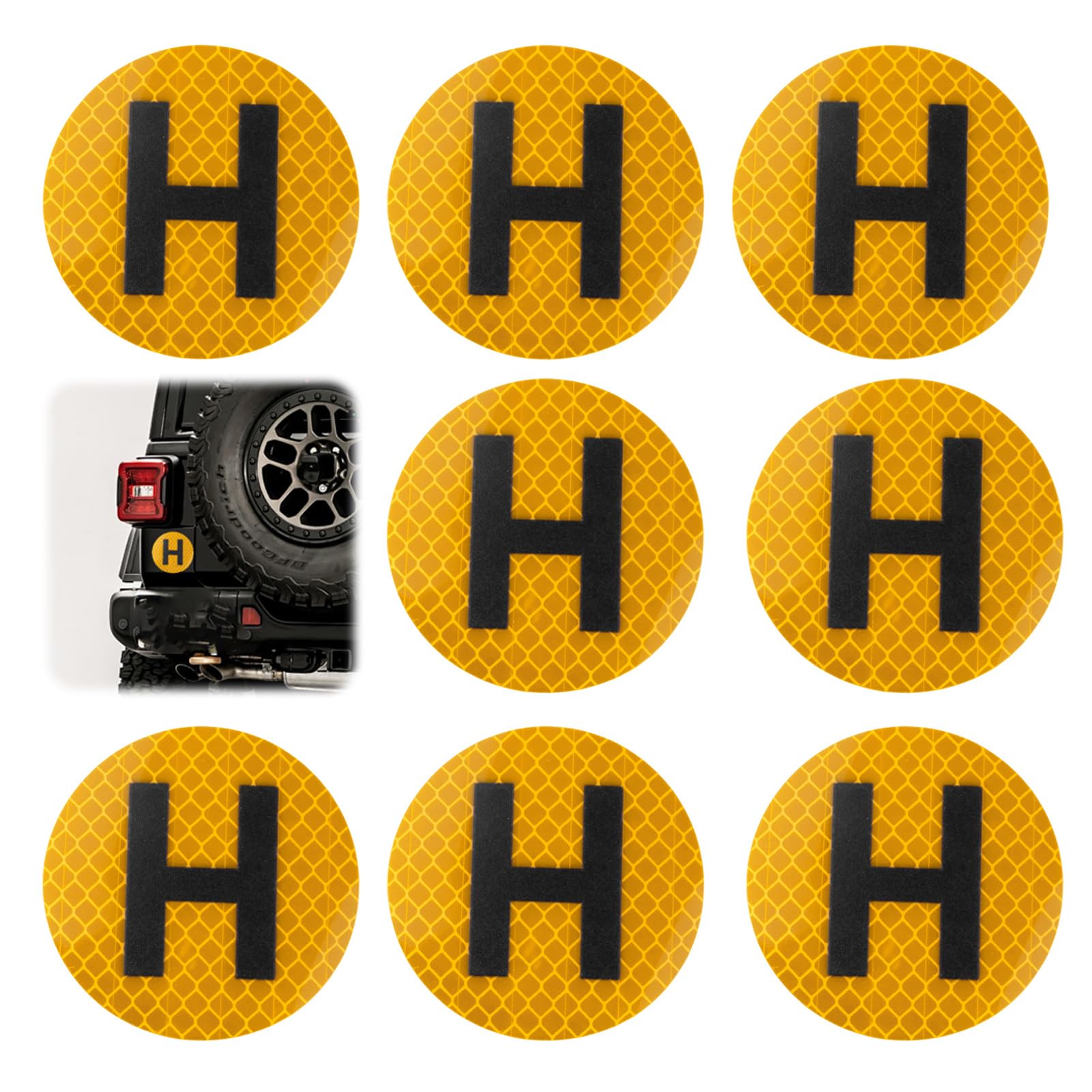 Pack de 8 Pegatina Vehículo Histórico Homologada, Distintivo Vehiculo Historico Reflectante, Exterior Reflectante Coche y Moto, 60 mm de diámetro, Vinilo Adhesivo Vehículo Histórico