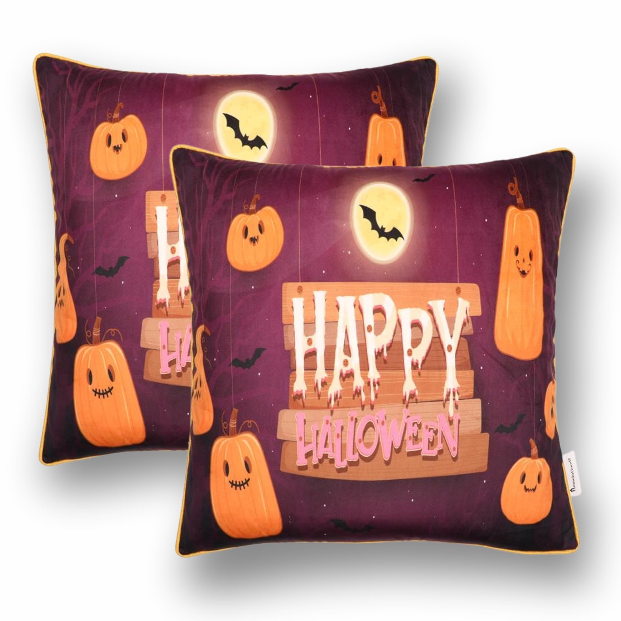 ブラウン ベルベット ハロウィン クッション Amazon.co.jp: HomeInGoods ベルベットクッションカバー 2枚セット