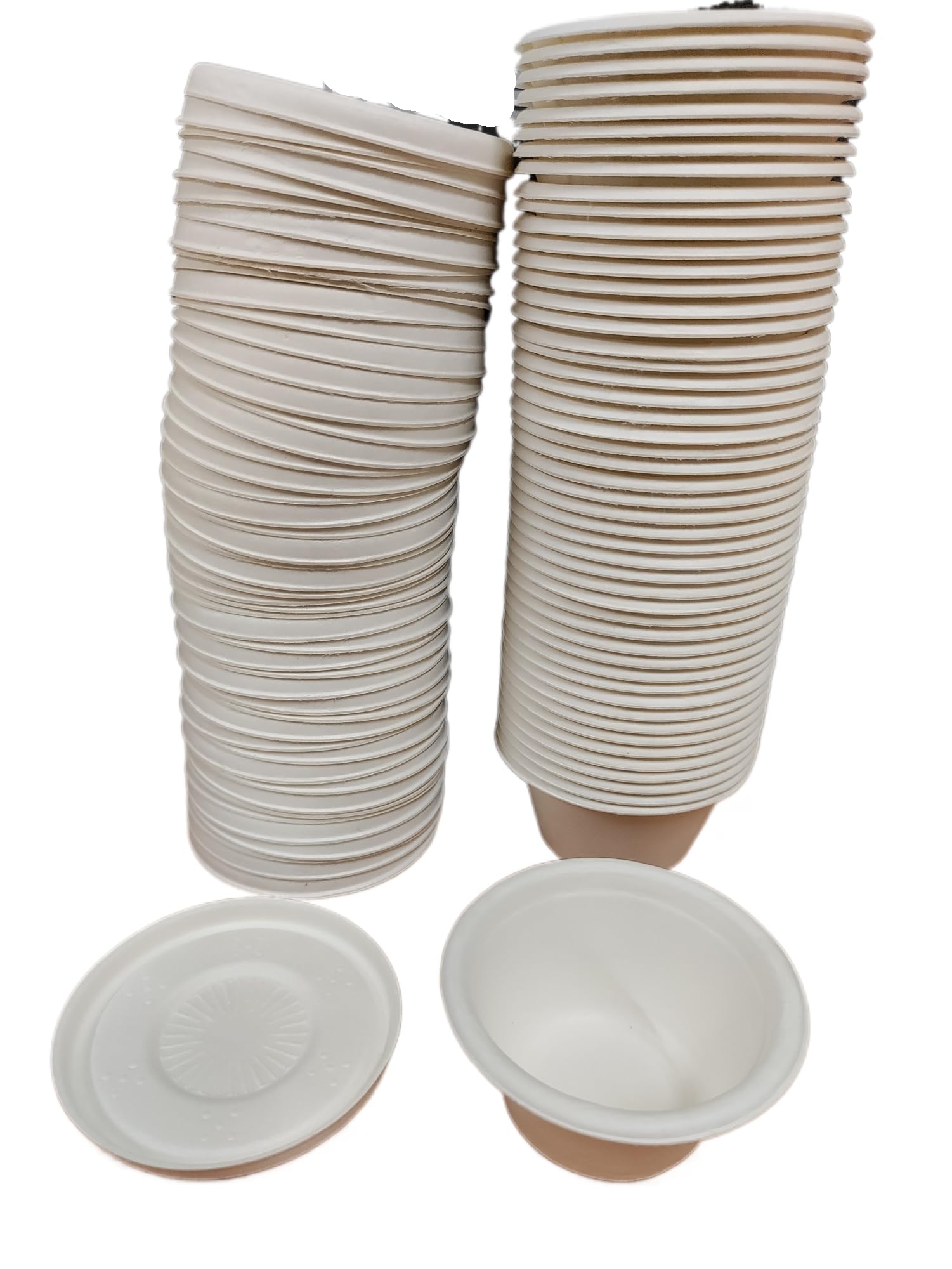 Foglish Home & Garden 2oz Disposable Sauce Pots with Lids, Bagasse Paper Material, Food Container, Eco Friendly, Recyclable (200)