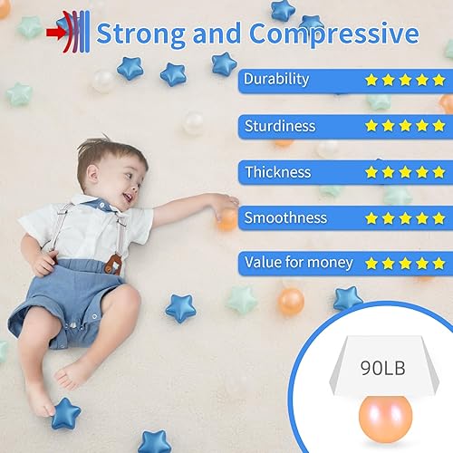 Miniatura 5 de STARBOLO Pelotas de juguete para niños, 100 unidades, plástico a prueba de aplastamiento, bolas de juguete para niños, oso macarrón, bolas oceánicas