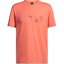 BOSS Erkek Tee Logo Glamping T-Shirt Pamuk Jarseden Logo Bask l