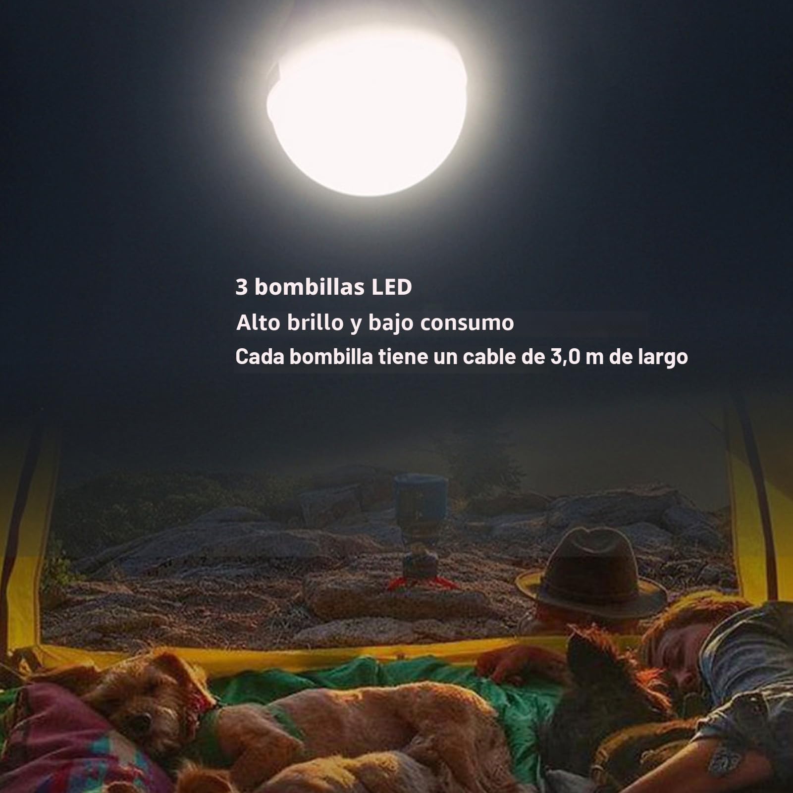 Banco de energía portátil, banco de energía solar, 6000 mAh, luz de panel de faros, 3 bombillas, mango portátil, generador solar para camping, viajes