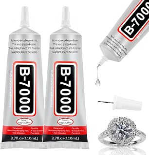2 PCS 110ml B7000 Glue Clear with Precision Tip, Rhinestone Glue for Nail, B-7000 Glues for Craft Glues, Jewelry Making, Nail Art, DIY, Makeup, Shoes