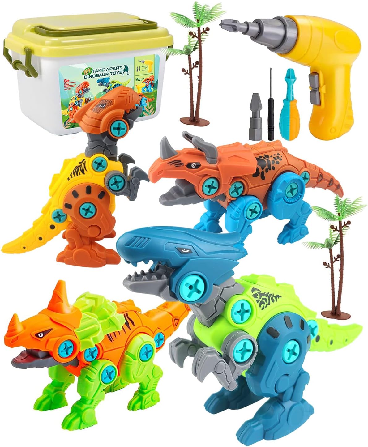 ESMARTER Take Apart Dinosaur Toys for Boys Girls, Boys Toys with Storage Box & Electric Drill
