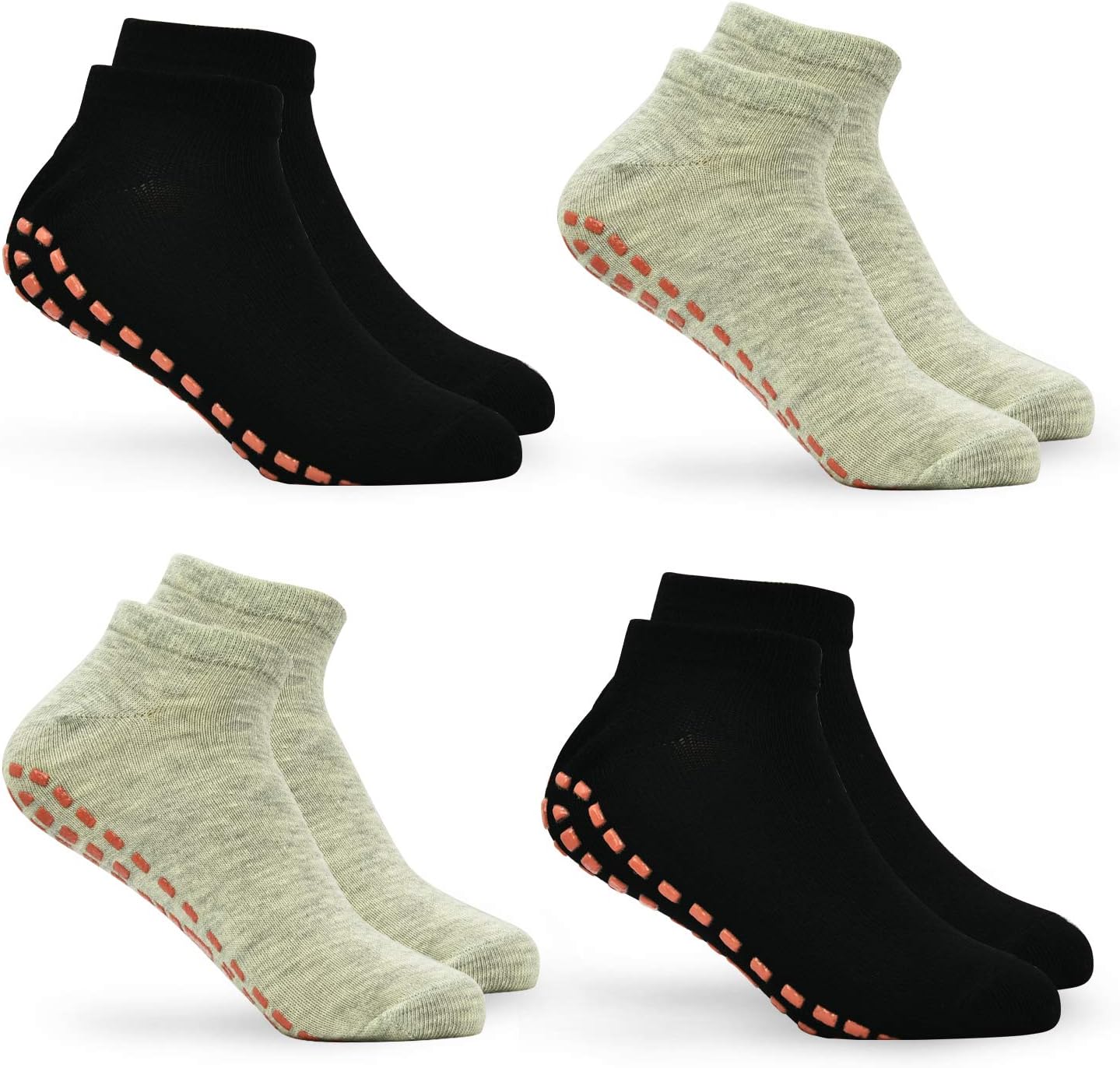 SkiBeaut Kids Trampoline Socks 4 Pairs Toddler Anti-Skid Non Slip Sticky Grips Socks Barefoot Workout for 2-9 Years Children