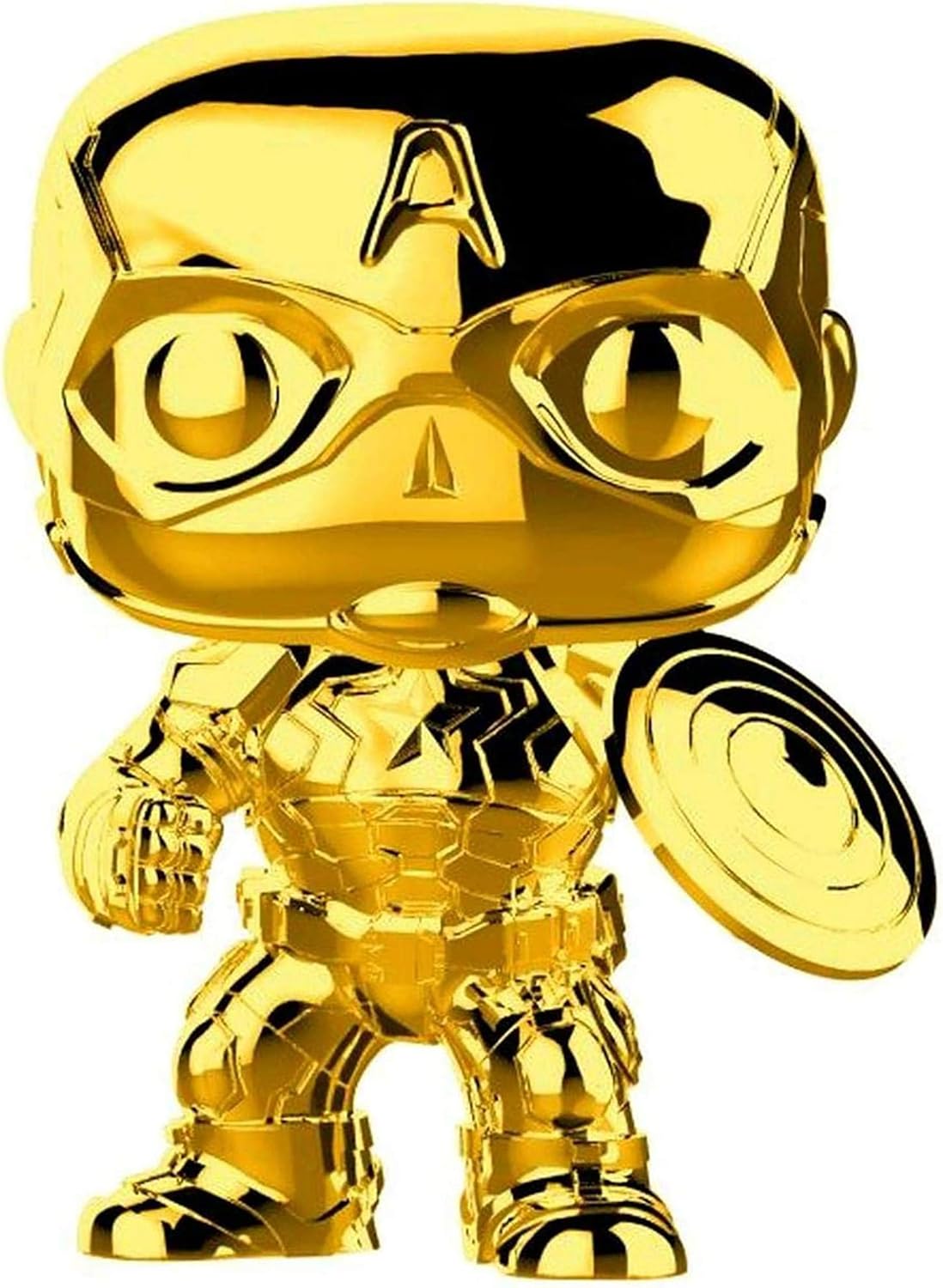 Funko Pop Marvel: Marvel Studios 10 - Captain America (Gold Chrome) Collectible Figure, Multicolor