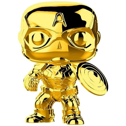Funko Pop Marvel: Marvel Studios 10 - Captain America (Gold Chrome) Collectible Figure, Multicolor