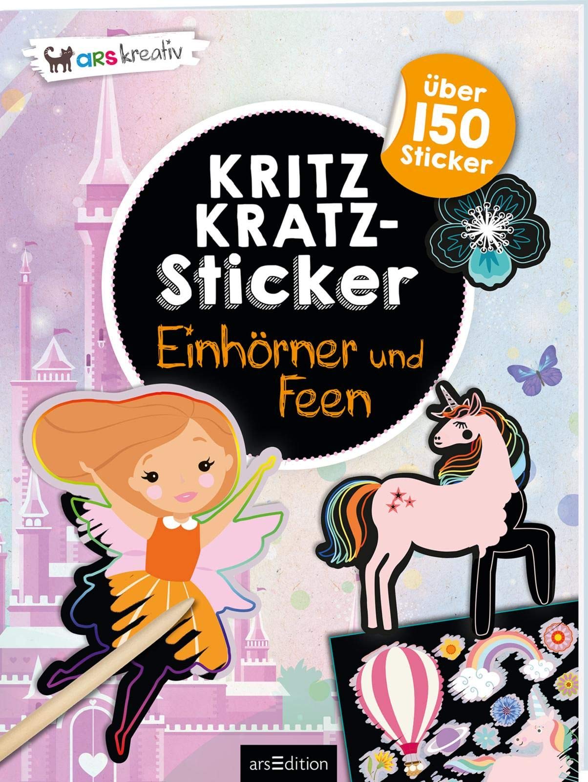 Kritzkratz-Sticker Einhörner und Feen: Über 150 Sticker
