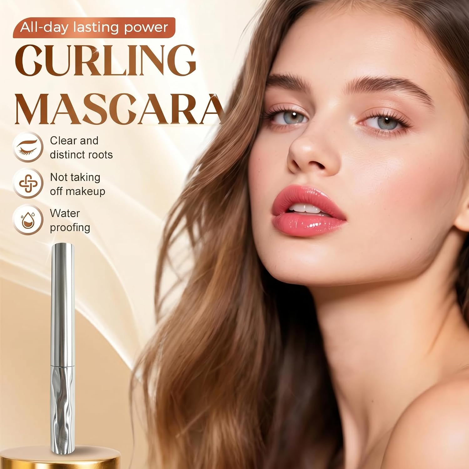 Waterproof Mascara, 2026 New Metal Wand Mascara with Waterproof Quick Drying Formula, Volumizing Lengthening and Curling for Natural 3D Lashes and Definition (Black,2PCS)