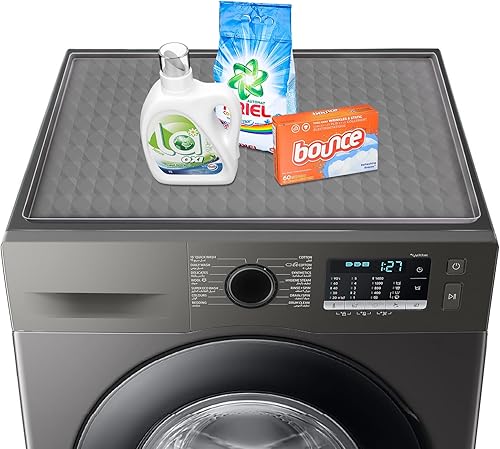 Washer and Dryer Top Protector Mat,23.6“ x 19.7" Silicone Rubber Mat for Laudry Machine & Dryer,Non Slip Heavy Duty Waterproof Washable Top Cover