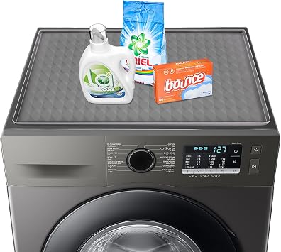 Garolue Washer and Dryer Top Protector Mat,23.6 x 19.7" Silicone Rubber Mat for Laudry Machine & Dryer,Non Slip Heavy Duty Waterproof Washable Top Cover Pad for Home Kitchen Laundry Room